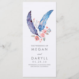 Feathers Boho Wedding Programs Programm