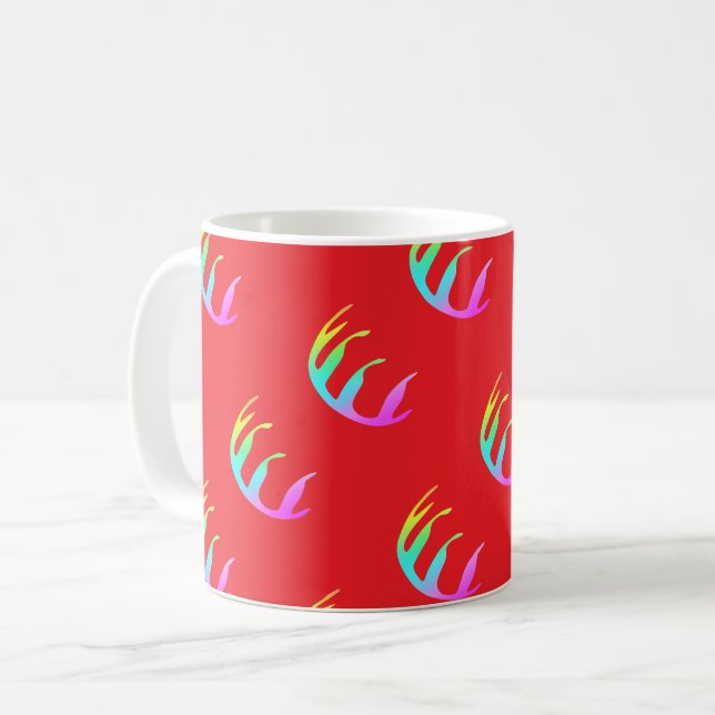 Feathers Deep Red Kaffeetasse (Vorderseite Links)