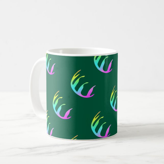 Feathers Dk Green Kaffeetasse (Vorderseite Links)