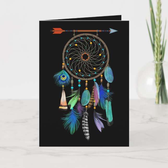 Feathers Dream Catcher | Customizable | Birthday Karte (Vorderseite)