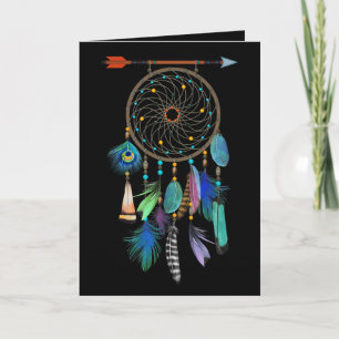 Feathers Dream Catcher   Customizable   Birthday Karte