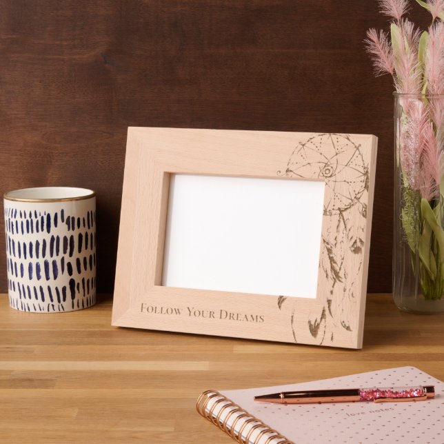 Feathers Dream Catcher Geätzte Rahmen (Linke Ecke)