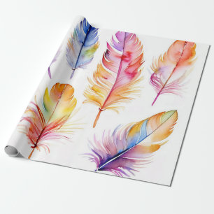 Feathers in Flight: Aquarellfarbensammlung Geschenkpapier