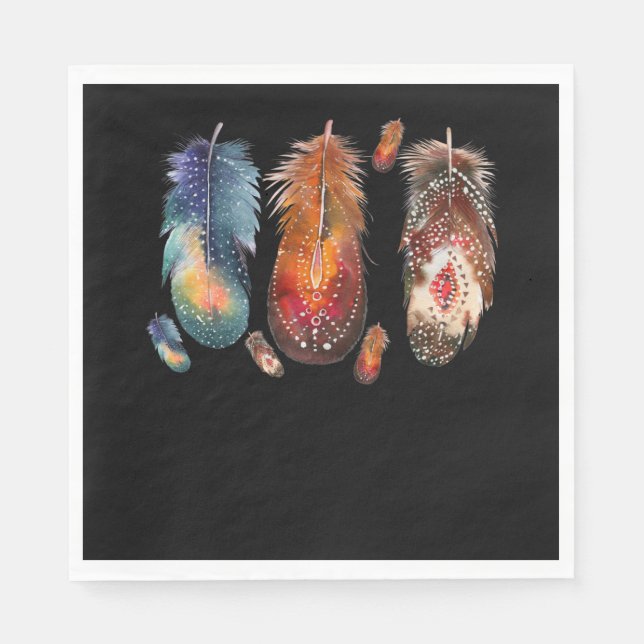 Feathers Indian Native Pride Indigenous Serviette (Vorderseite)