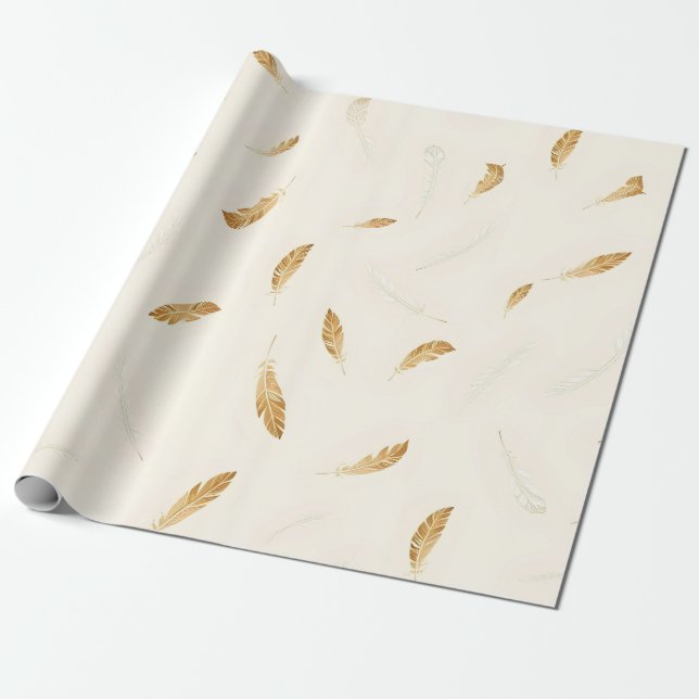 Feathers Luxury Modern Boho Collection Geschenkpapier (Ungerollt)