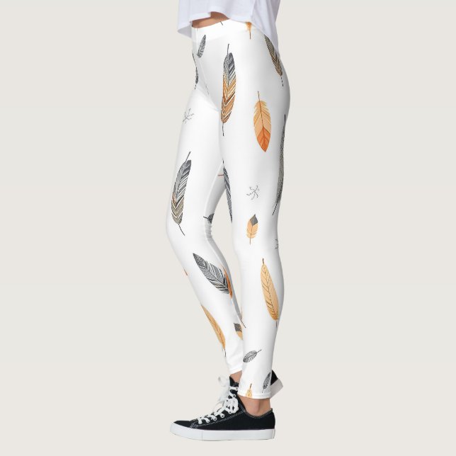 Feathers Luxury Trendy Boho Collection Leggings (Links)