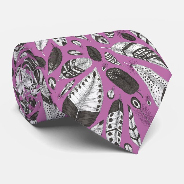 Feathers Muster Krawatte (Gerollt)