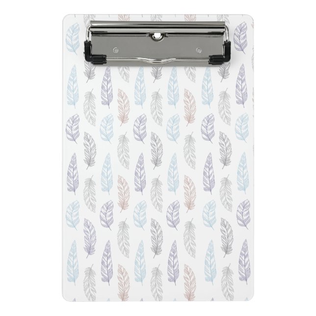 Feathers-Muster-Zwischenablage Mini Klemmbrett (Vorderseite)