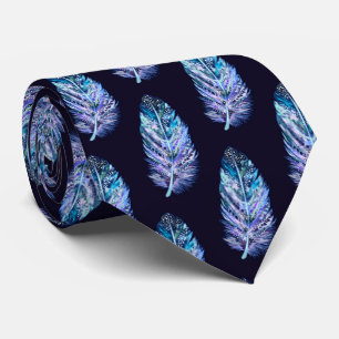 Feathers Neck Tie - Custom Colors - Dark Blue Krawatte
