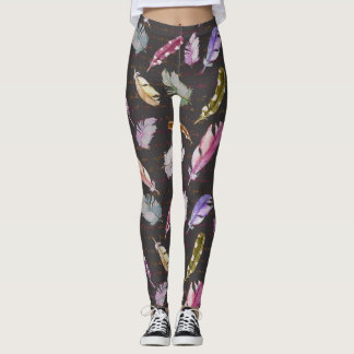 Feathers Note: Watercolor Bird Muster. Leggings