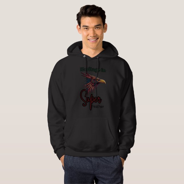 Feathers of Heritage: Walua Bird Face Design Hoodie (Vorne ganz)
