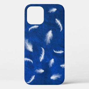 Feathers on Blue Leather Case-Mate iPhone Case