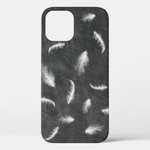 Feathers on Grey Leather Case-Mate iPhone Case