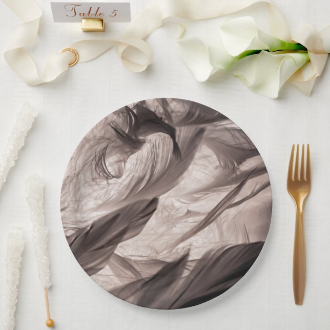 Feathers Pappteller (Hochzeit)