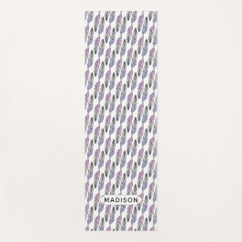 Feathers Pattern individuelle Name Yogmatte Yogamatte