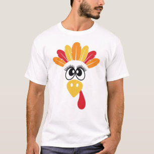 Feathers Turkey Face Erntedank Family Group T-Shirt