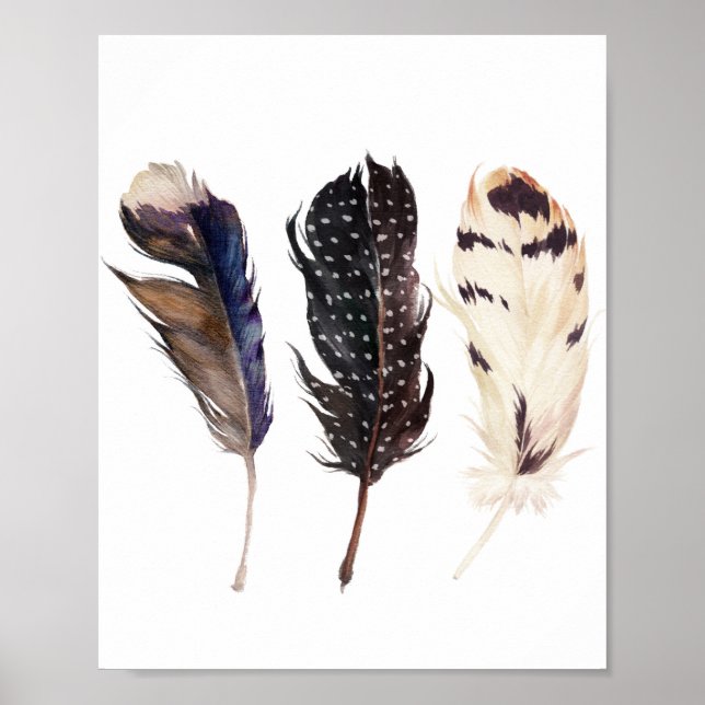 Feathers Wall Art, Feathers Printable, Poster (Vorne)