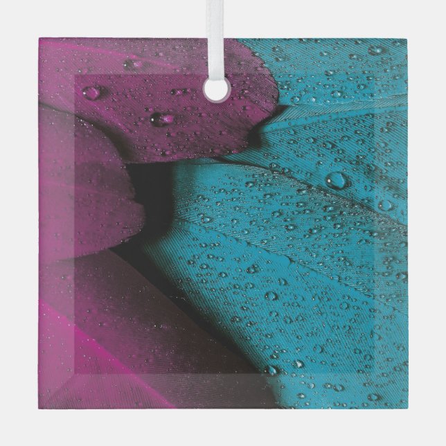 FEATHERS WET ORNAMENT AUS GLAS (Vorderseite)