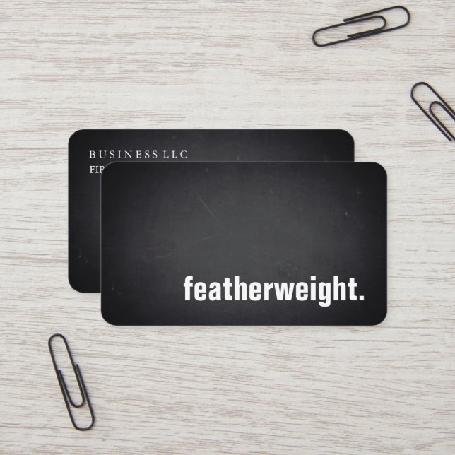 featherweight. Modern Blackboard Professional Visitenkarte (Vorderseite/Rückseite Beispiel)