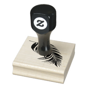 Feathery Palm Leaf Design Holz Briefmarke Gummistempel