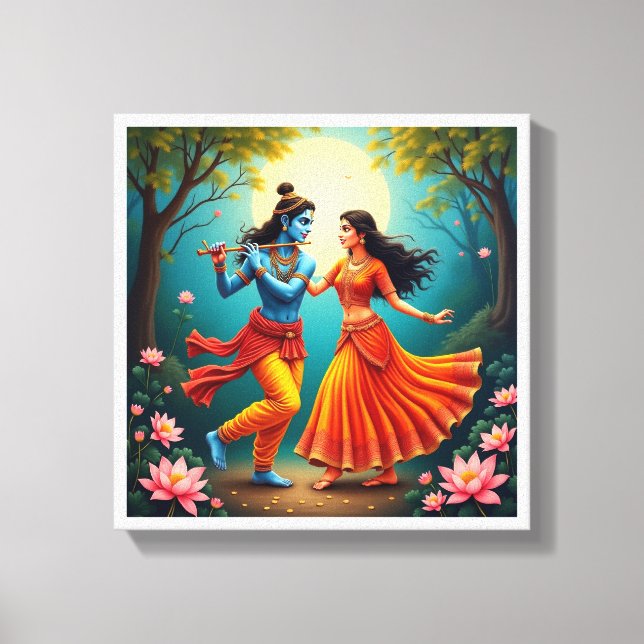 featuring Radha Krishna Spiritual Paintings 🌺🎶. Leinwanddruck (Vorderseite)