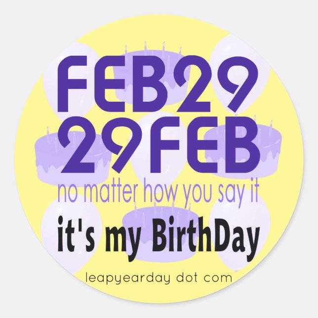 FEB 29 FEB RUNDER AUFKLEBER (Vorderseite)