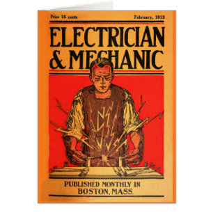 "Feb-Elektriker 1913 und Mechaniker-" Karte