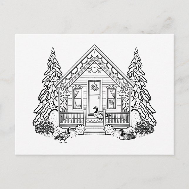 Feb-Haus Feiertagspostkarte (Vorderseite)