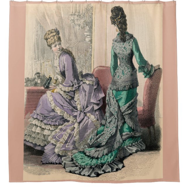 Februar 1877 Viktorianische Mode Duschvorhang (Vorderseite)
