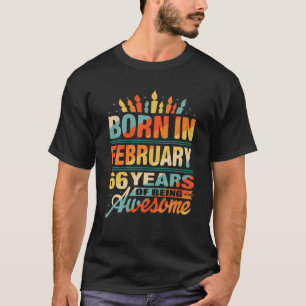 Februar 1956 66 Jahre alt 66. Geburtstag Geschenke T-Shirt