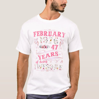 Februar 1976 47. Geburtstag T-Shirt 47 Jahre alt
