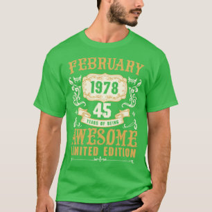 Februar 1978 45 Jahre Phantastische begrenzte Ed T-Shirt