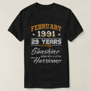 Februar 1991 29 Jahre Hochzeitsgeschenke T-Shirt