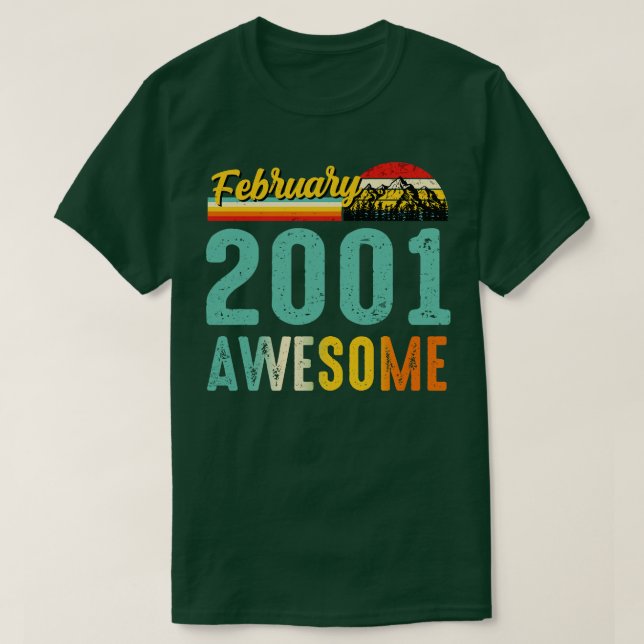 Februar 2001 Geburtstagsgeschenk Shirt Vintag Febr (Design vorne)