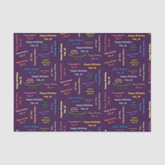 Februar, 22 Geburtstags-Gewehrpapier Seidenpapier (Vorderseite)