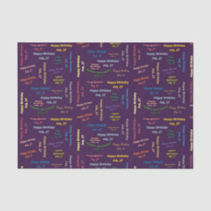 Februar, 27 Geburtstags-Gewehrpapier Seidenpapier