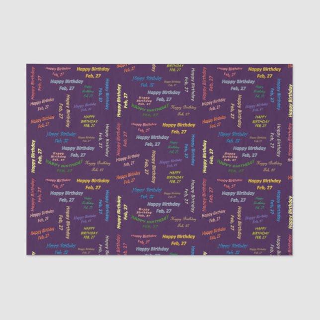 Februar, 27 Geburtstags-Gewehrpapier Seidenpapier (Vorderseite)
