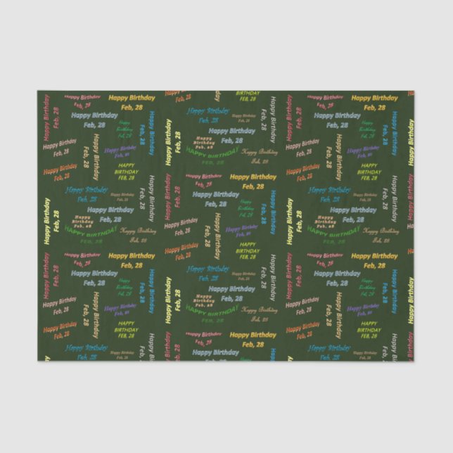 Februar, 28 Geburtstags-Gewehrpapier Seidenpapier (Vorderseite)