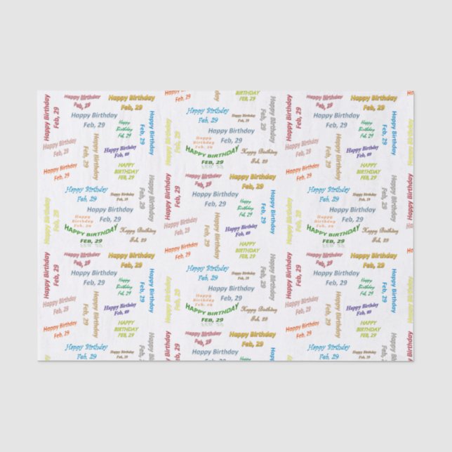 Februar, 29 Geburtstags-Gewehrpapier Seidenpapier (Vorderseite)