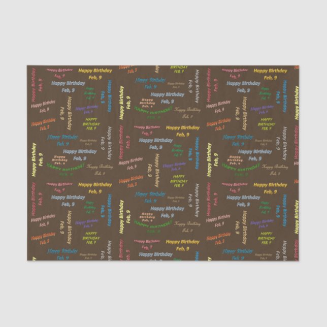 Februar, 9. Geburtstags-Tissue Paper Seidenpapier (Vorderseite)