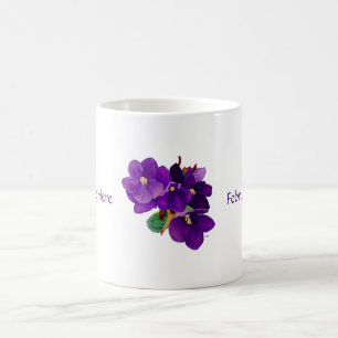 Februar: Amethyst Veilchen-personalisierte Tasse