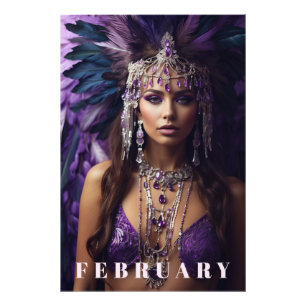 *~* FEBRUAR AP53 Headdress AMETHYST Boho Fotodruck