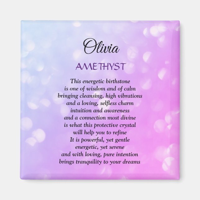 Februar Birthstone Amethyst Design Magnet (Vorne)
