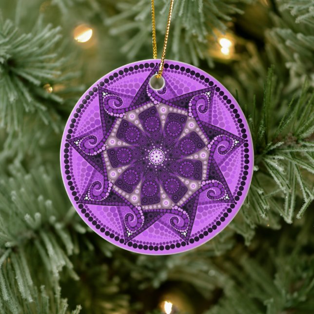 Februar Birthstone Amethyst Mandala Ornament (Baum)