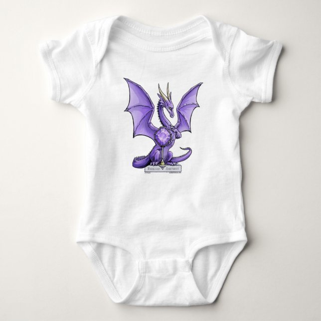 Februar Birthstone Dragon - Amethyst Baby Strampler (Vorderseite)