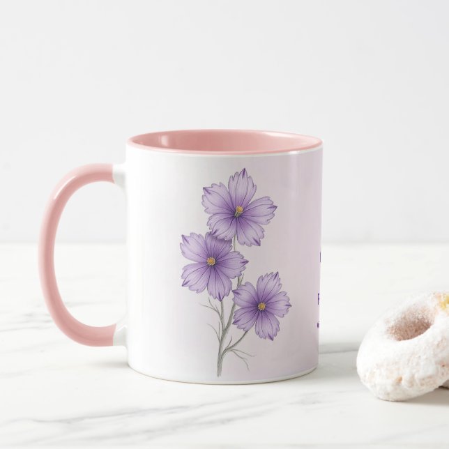 Februar Blume  Kaffee Tasse (Mit Donut)