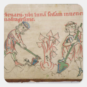 Februar: Feierlichkeiten Quadratischer Aufkleber