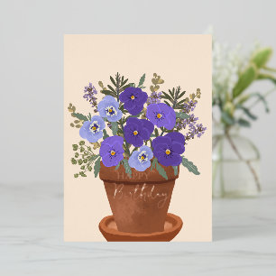 Februar-Geburtsblume Lila Veilchen Floral Folien Feiertagskarte