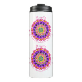 Februar Geburtsmonat Blume Custom Mandala Zen Thermosbecher