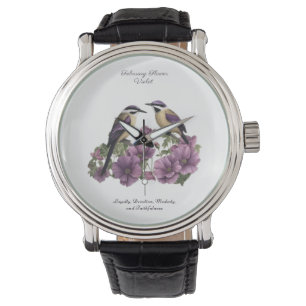 Februar Geburtsmonat Blume Personalisiert Geburtst Armbanduhr
